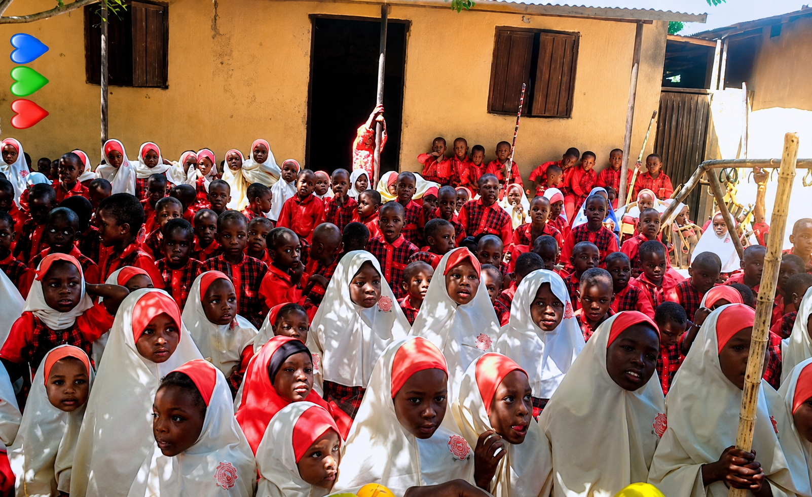 Nursery and primary pupils gathered for morning assembly